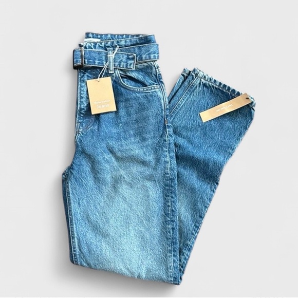 Reformation Cynthia Belted High Rise Straight Jeans size 26 NWT - Picture 11 of 13